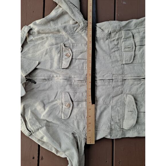 Vintage Jennifer and Grace Womens Jacket Linen Blend Beige Zipper Front Short - Picture 3 of 5